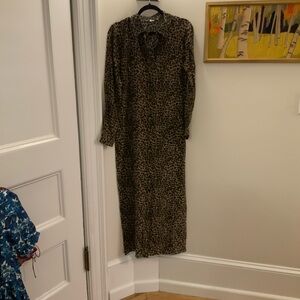 The Kooples silk brown leopard long sleeve dress sz 3 (US 8). NWT. MSRP $590